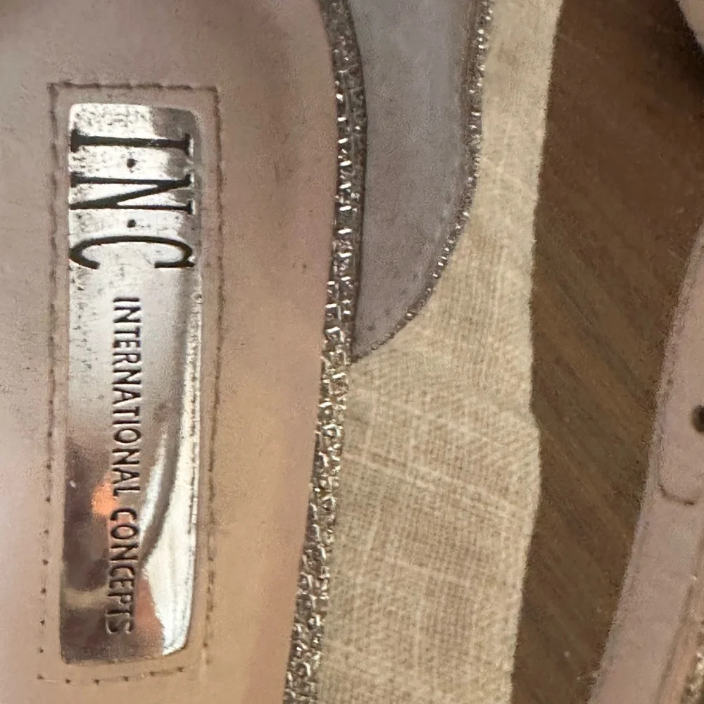 INC International Concepts Glittering Silver Heels - Picture 4 of 15